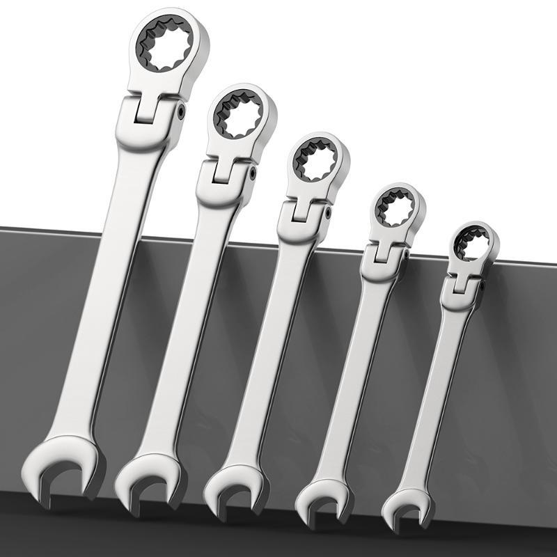 1Pcs Universal 72 Tooth Ratchet Wrench Dual Purpose Adjustable Head Opening Plum Blossom Saves Effort Quick Wrench