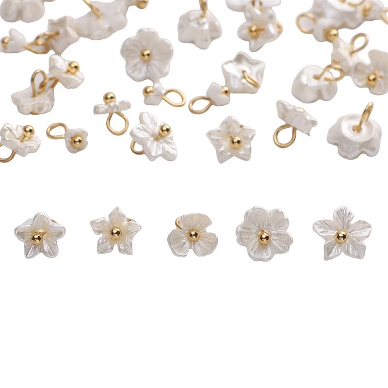 5Pcs Resin Mini Flower Pendant Charms for Necklace Bracelet DIY Jewelry Craft Making