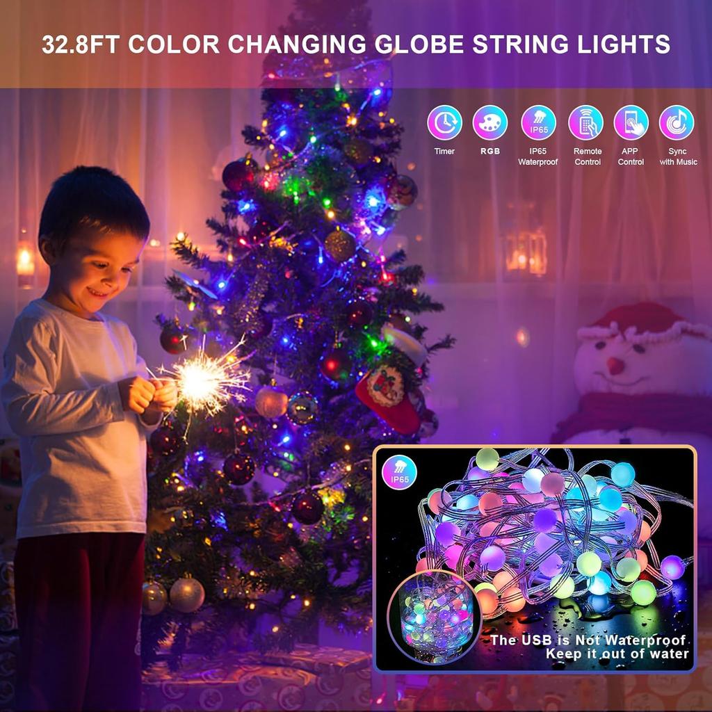 5M Dream Color USB 5V LED Sting Light Bluetooth Music APP RGBIC Addressable Fairy Lights Birthday Party Garland Christmas Decor