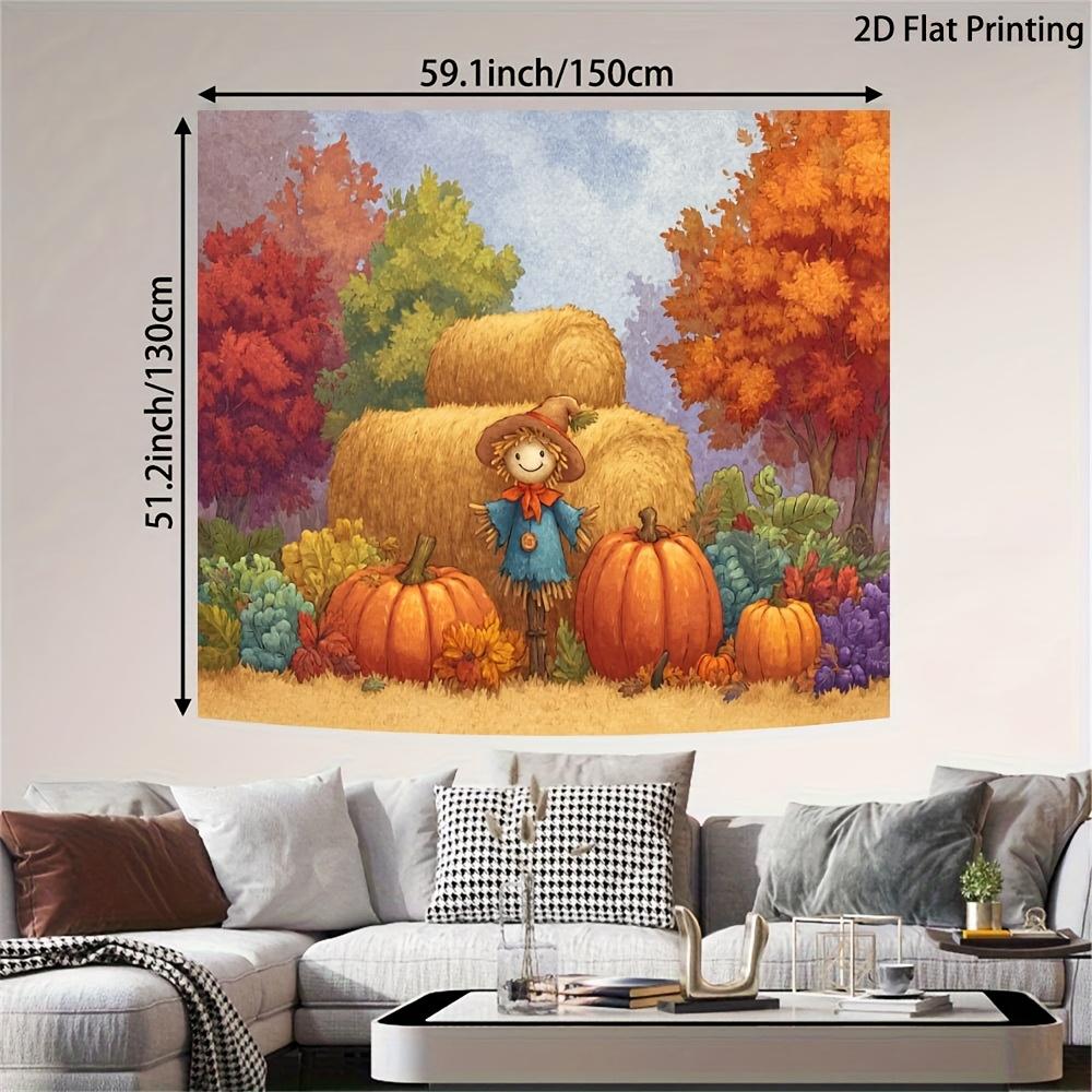 2D Plane 1 Piece of Autumn Harvest Rural Background Fabric Background Fabric for Autumn and Winter Parties