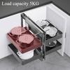 Sliding Kitchen Cabinet Storage Metal Cabinets Organizers Large Removable Spice Drawer Household Narrow Auxiliary Furniture
