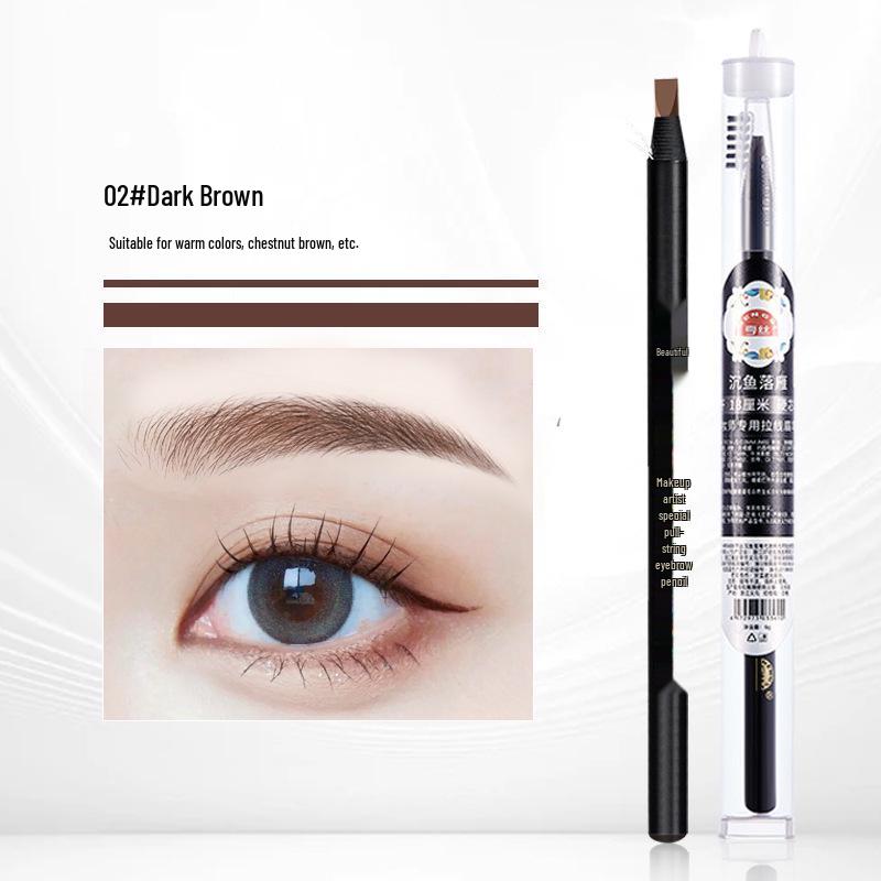 

Водостойкий карандаш для бровей Hengsi Chenyu с плоским грифелем - Стойкий, подходит для начинающих, конструкция с вытягивающимся стержнем.