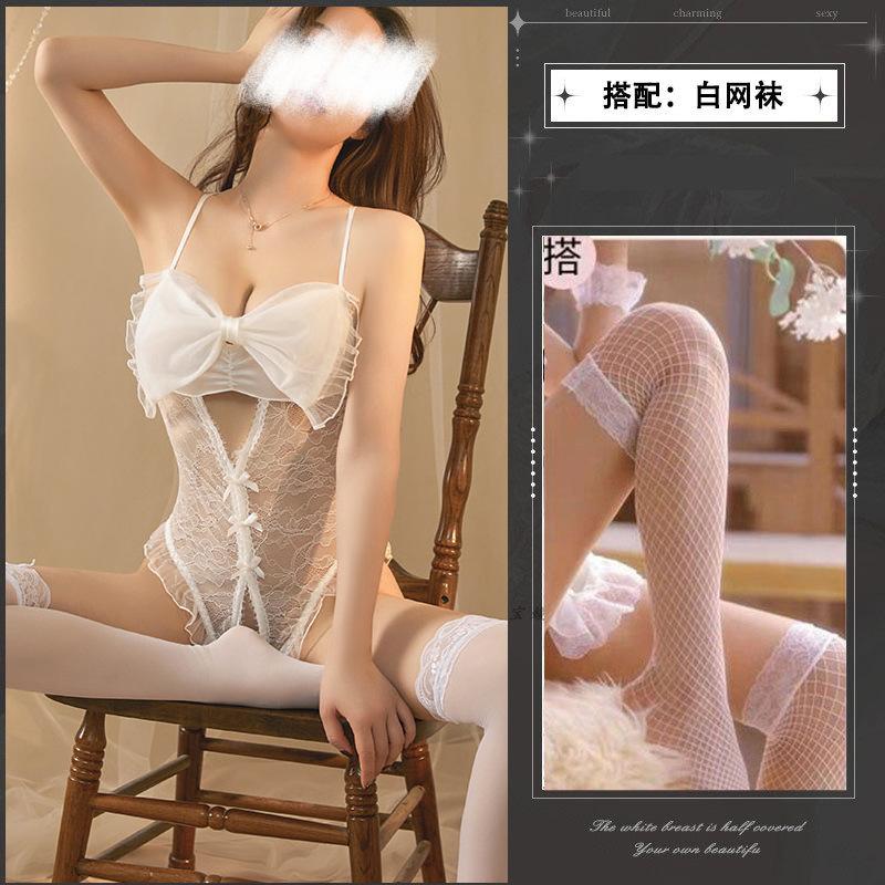 Sexy lingerie small breasts free open crotch onesie women's temptation passion pure desire wind