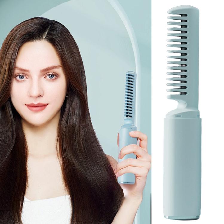 Lightweight Rechargeable Hair Straightener Brush Anti Scald Comb with Quick Heat Up Adjustable Temperature for Travel