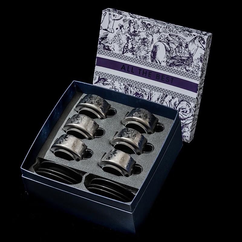 

Duoli Nordic Titanium-Plated Ceramic Coffee Cup & Saucer Set