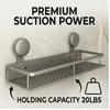 Suction Cup Storage Rack for Bathroom Washstand, Wall-Mounted, No-Drill, Toilet and Washroom Organizer