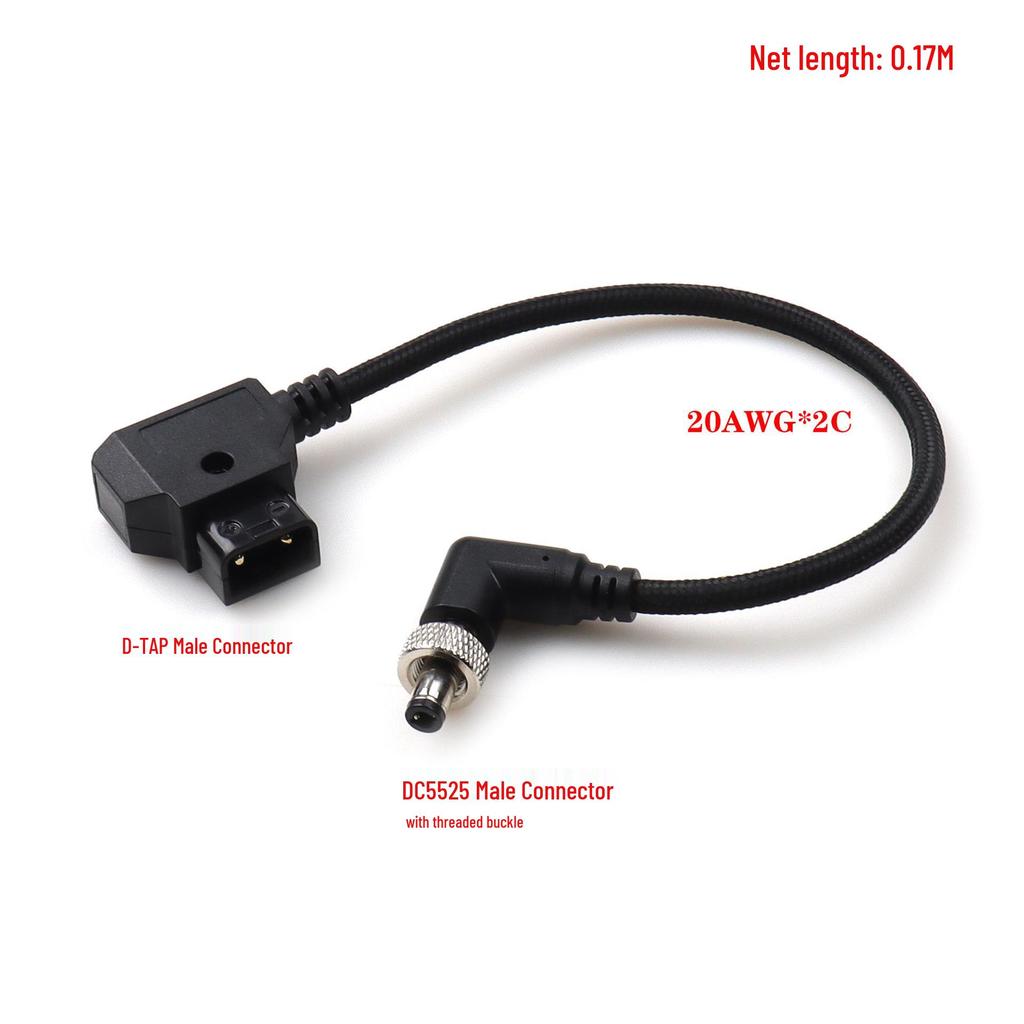 D-TAP to DC5525 Male-to-Male Power Cable for Monitor/Camera