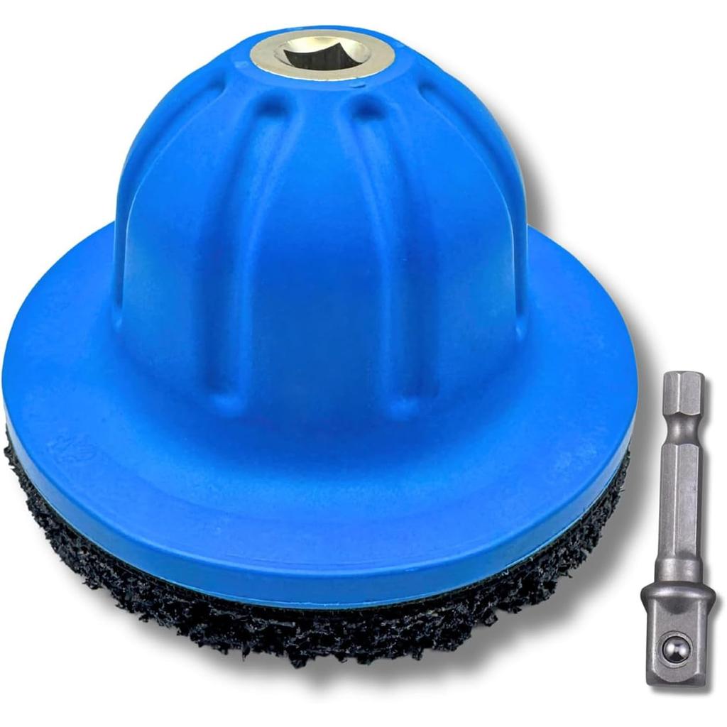 Professional Wheel Hub Kit - 6-Inch Silicon Carbide Disc with Cordless Drill Adapter - Hub Cleaner European & Caravans - Tire Change & Cleaning