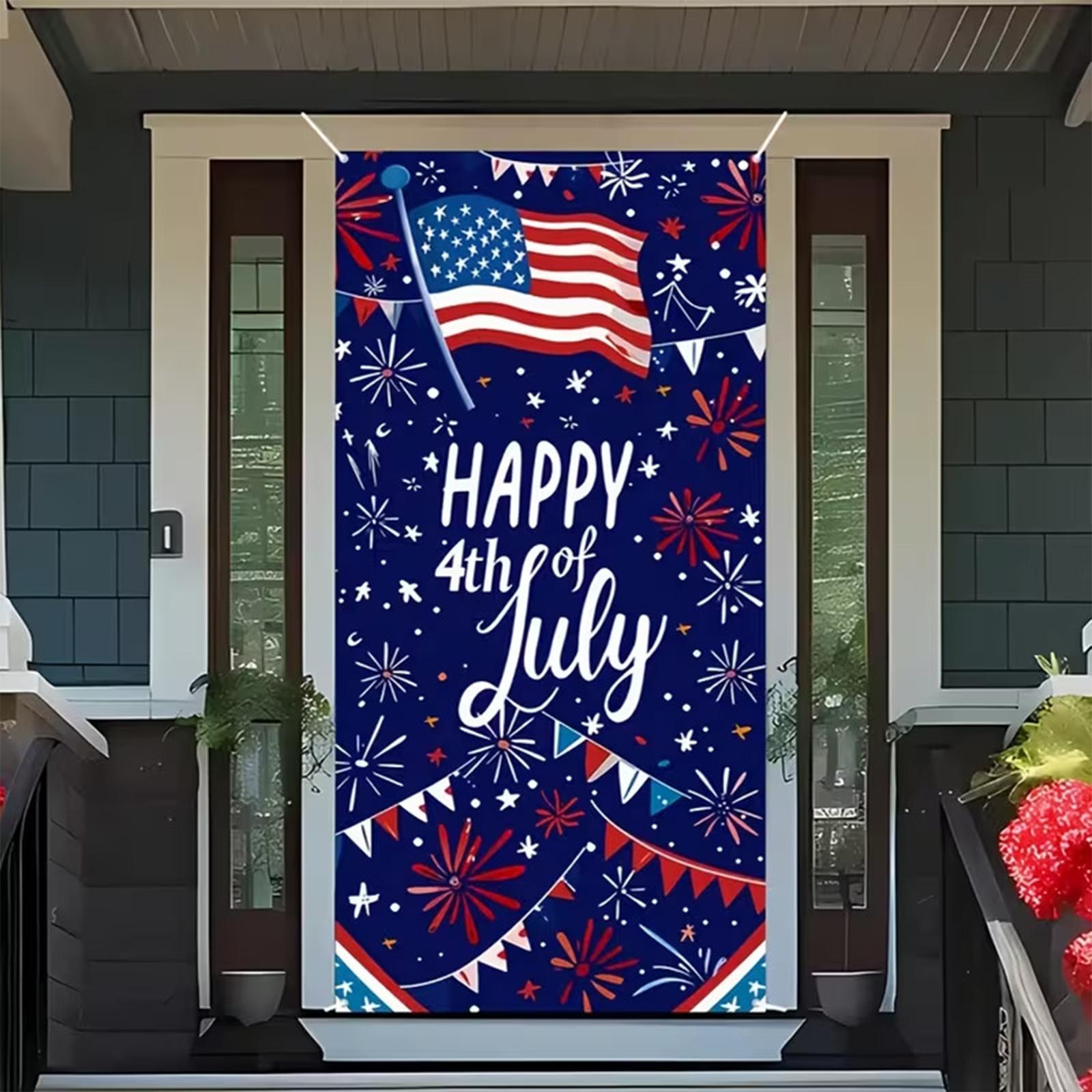 

4th of July Independence Day Balloon Print for Party Decor Indoor Outdoor Wall Hanging One Size
