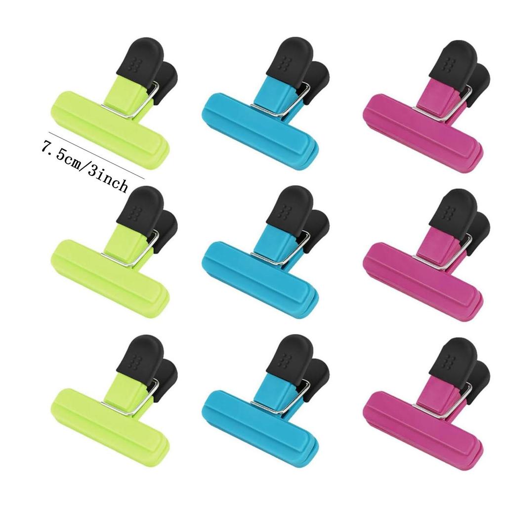 9 Pack Chip Clips, Food Clips, Upgrade Wide Open Bag Clips for Food Storage with Air Tight Seal Grip