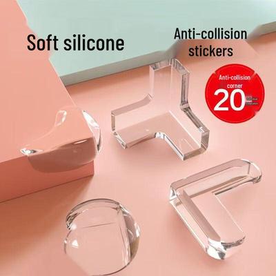 Protector de colț din silicon transparent pentru mobilă