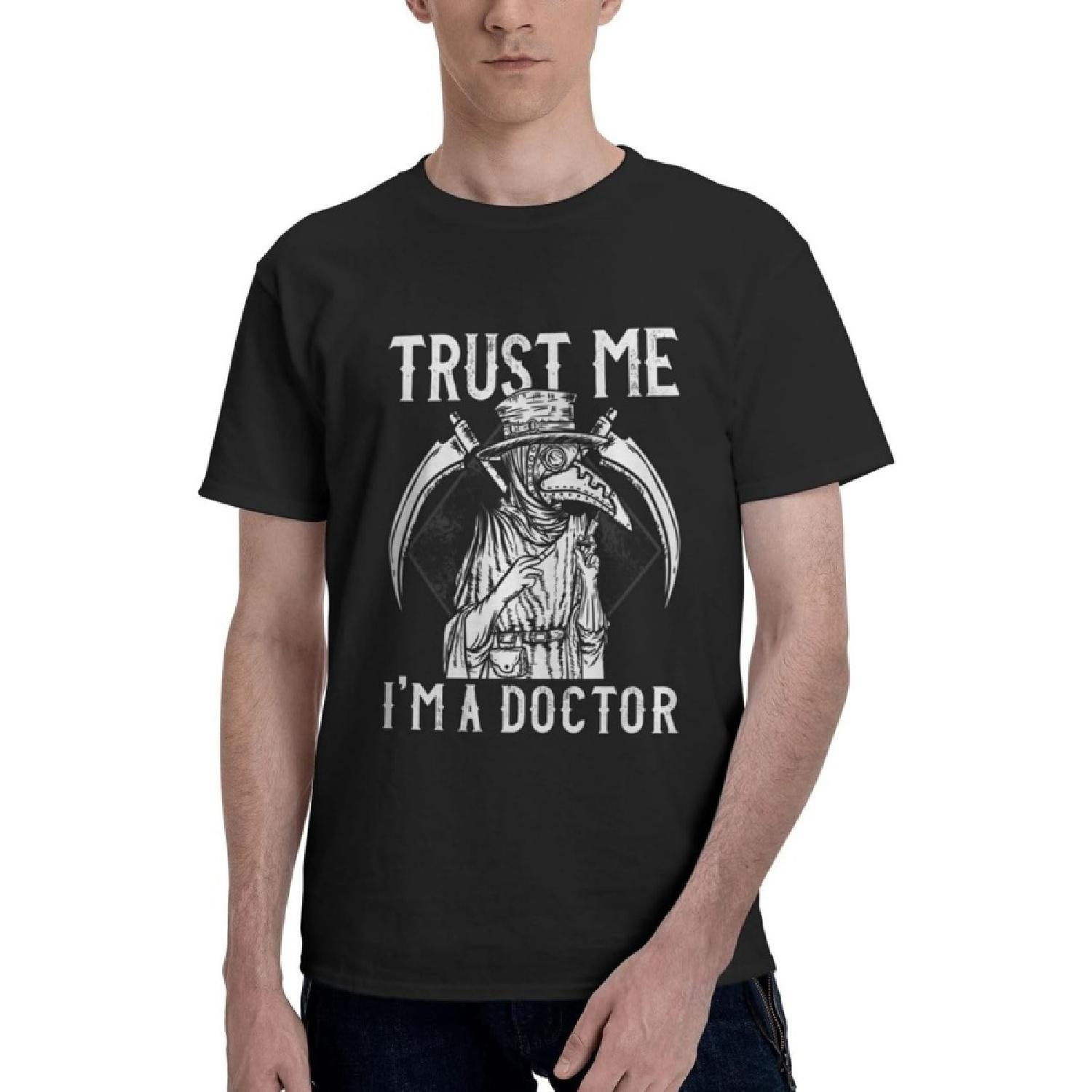 Trust Me I m A Doctor I Medieval Plague Doctor Men s Classic Crewneck T-Shirt, Cotton Short Sleeve Black XXXXXL разноцветный
