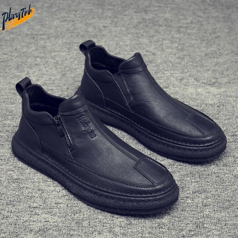 High Quality Men's PU Leather Casual Shoes Classic Formal Shoes Outdoor Driving Hiking Anti-slip Work Loafers Zapatos De Trabajo