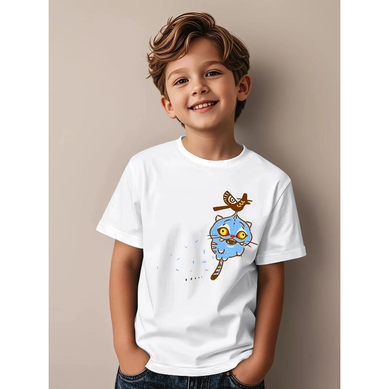Cartoon Tiger Bird K-kPop Demon Hunters Print T-Shirt Anime Short Sleeve Tee Summer Girl Boy Shirt Casual Tops Crewneck Clothing