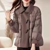 Women's Winter Fashion White Duck Down Coat - 2025 New Stylish Loose Fit for Young Moms & Elders