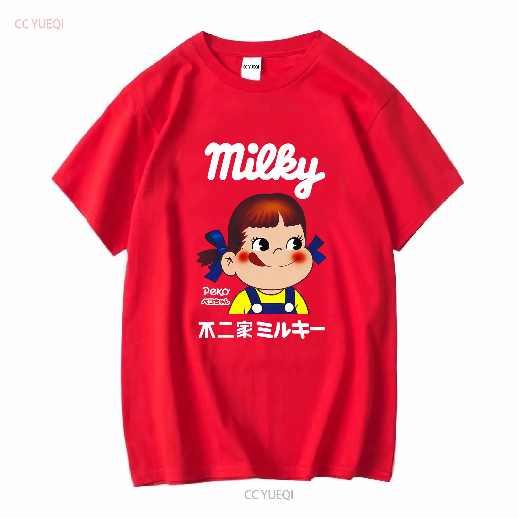 НОВАЯ Молочная Пеко-тян Классическая Американская Забавная Логотип Мужская Футболка Размер S 5XL винтаж Стирка Уличная мода Стильная Мягкая Повседневная мода S