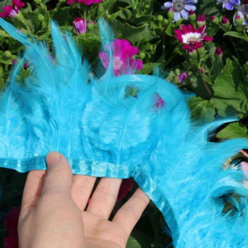 Diy White Feather White Tip Cloth Strip Jewelry Handicraft Decoration Wedding Dress Skirt Clothing Accessories