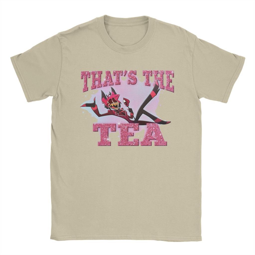Alastor That's The Tea Hazbins Hotels T-Shirts for Men  Novelty Cotton Tees Crewneck Short Sleeve T Shirt Party Tops