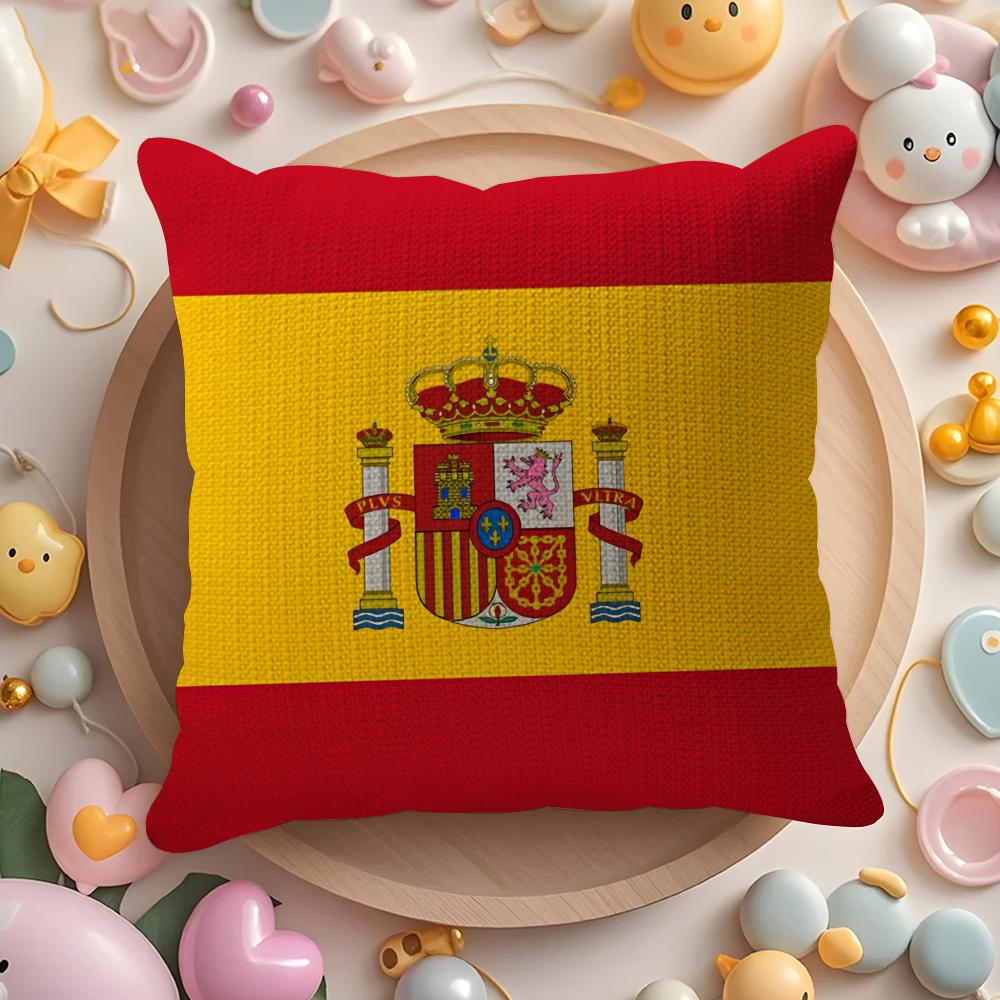 Spain Spanish Canary Islands Cushion Cover Natural Linen Organic Fabric Double-Sided Printing Sofa Home Decor Gift Pillow Cover