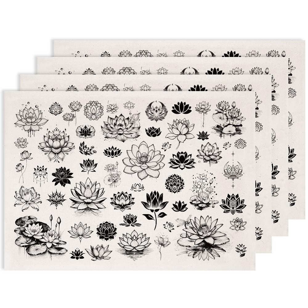 Paper Ceramic Decals Pottery Ceramics Clay Transfer Paper Underglaze Flower Paper July Lotus 520x370mm Pattern: 48x33mm