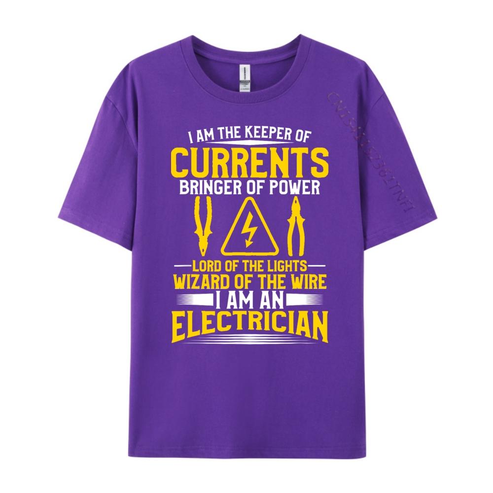 I Am The Keeper Of The Currents Bringer Of Power Electrician Free Shippping Items Lowest Prices T Shirt Men T-shirt Normal