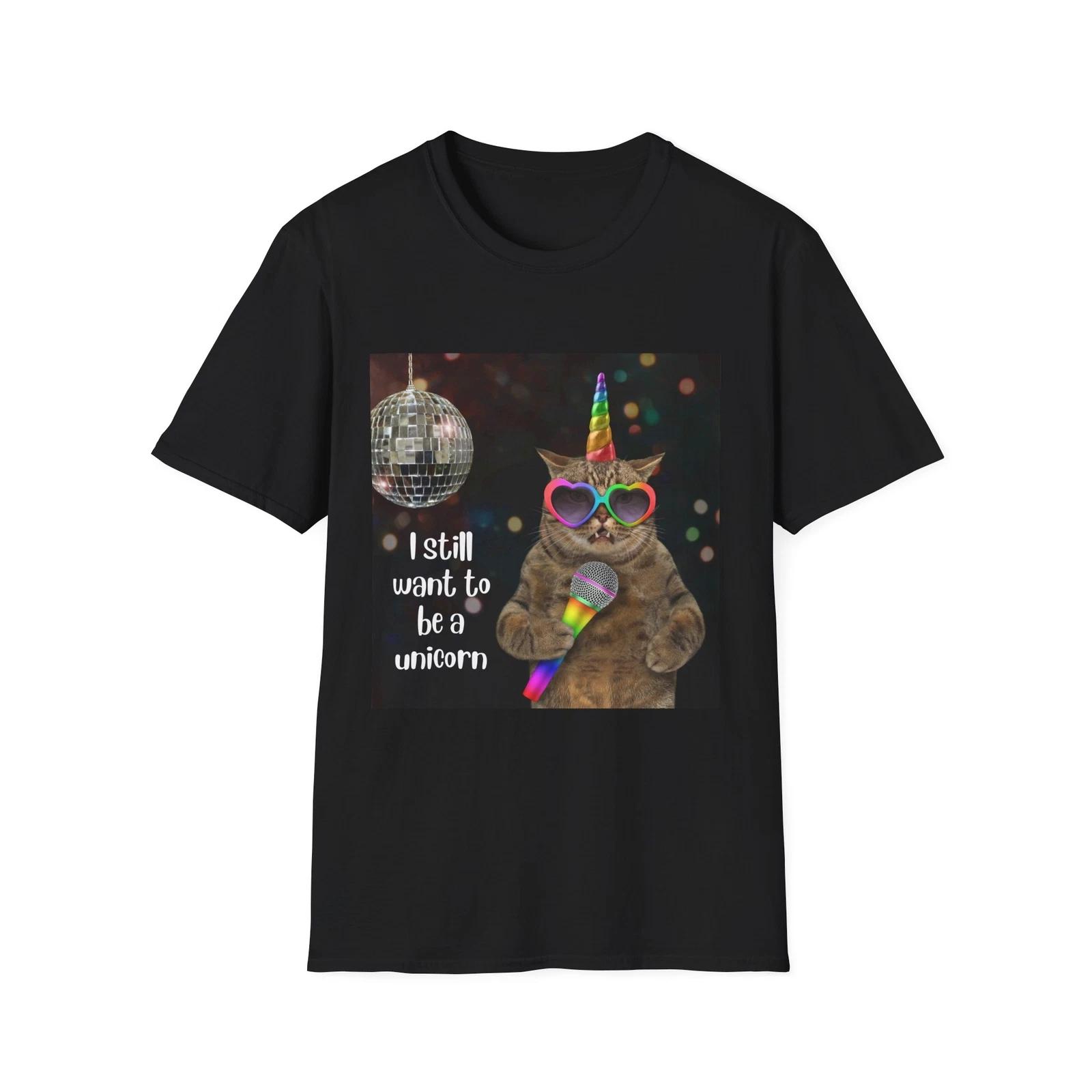 Funny Unicorn Cat T-Shirt, Cute Gift for Cat Lovers, Birthday Tee, Party Shirt, 2XL
