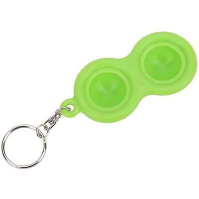 Stress Relief Keychain Push Bubble Key Ring Hand Sensory Puzzle Toy Silicone for Students Adults
