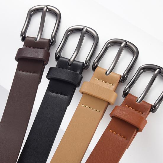 Cintura in finta pelle da uomo e da donna con fibbia geometrica in metallo, design regolabile, fibbia in lega, stile da strada, cintura da indossare ogni giorno