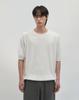 WORK ON BODY OFF Cool Bamboo Semi-Overfit Round Neck Short Sleeve Knit [White]