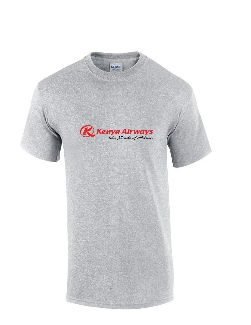Kenya Airways Red Black Logo African Airline Sport Gray Cotton T-Shirt 2XL