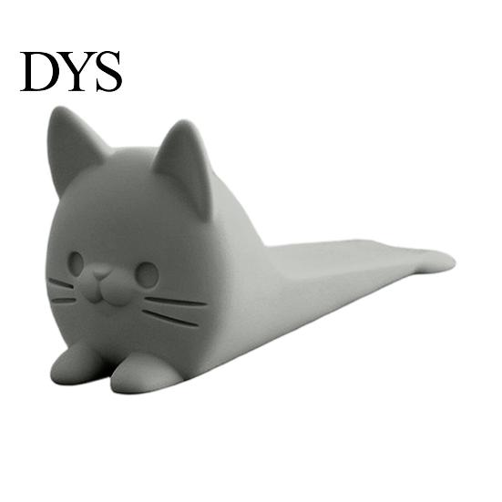 Portable Door Security Wedge 3D Printed Cute Cat Stopper, Non-Slip Cartoon Holder, Stop Decorative for Wood Floors Home Protection No Drill Stopper