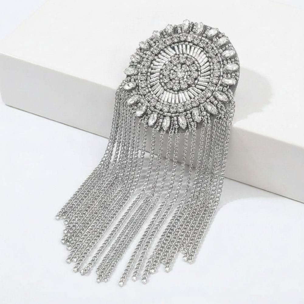 1PC Tassel Chain Shoulder Board Badges Fabrics Fringed Epaulet Decoration For Jacket/ Coat