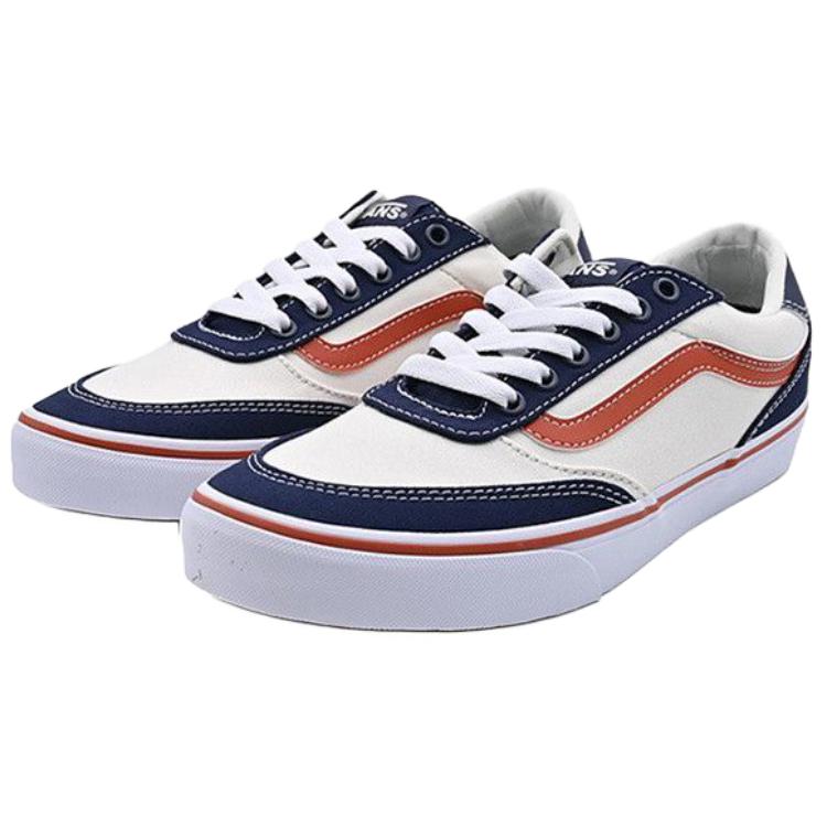 Vans Brooklyn LS Versatile Comfortable Low-Top Skate Shoes Men sneakers White Blue Orange VN000D7QJDU
