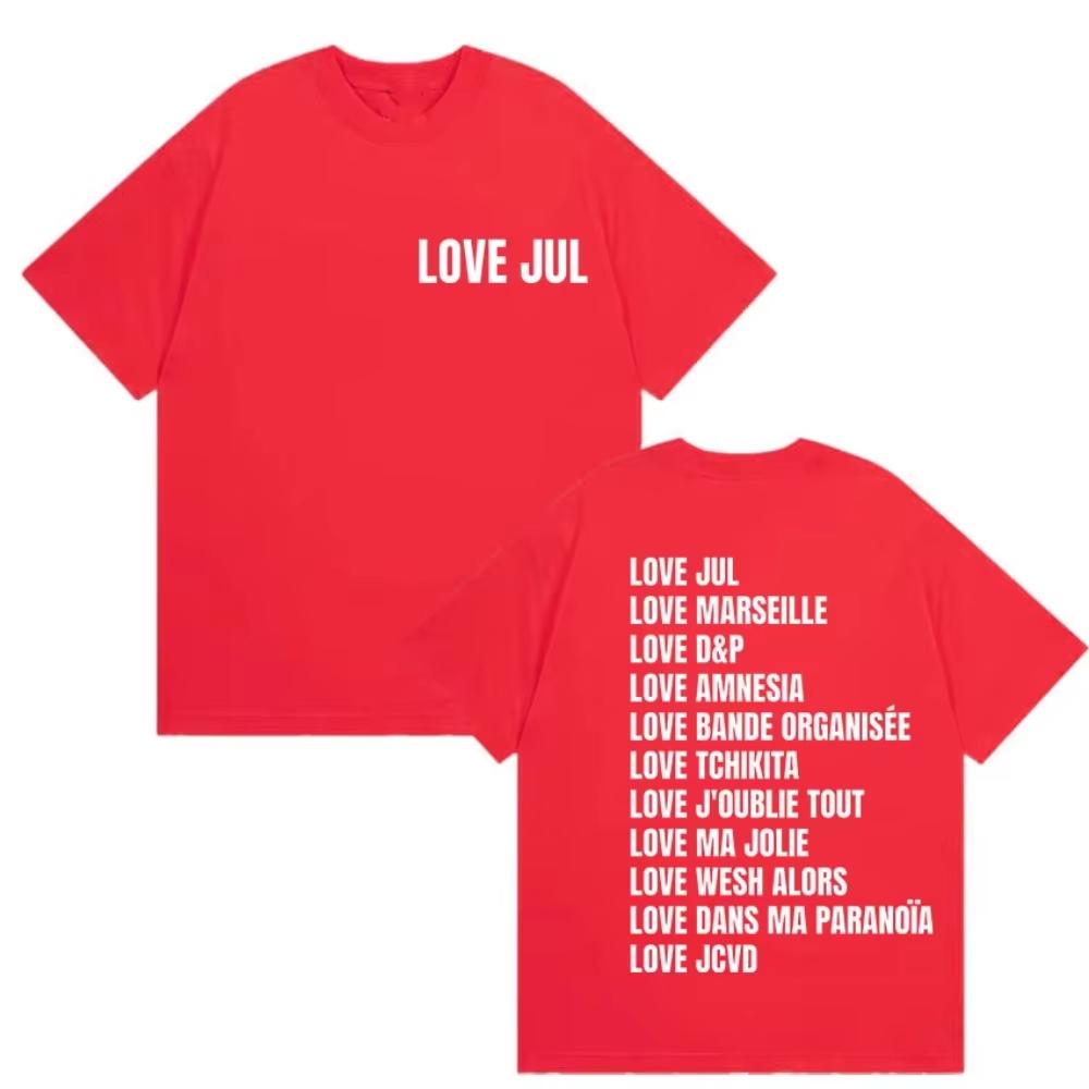 Love Jul France Rapper 2026 Album Print T Shirts Men Women Vintage Fashion Short Sleeve Tshirts Casual Pure Cotton Tshirt