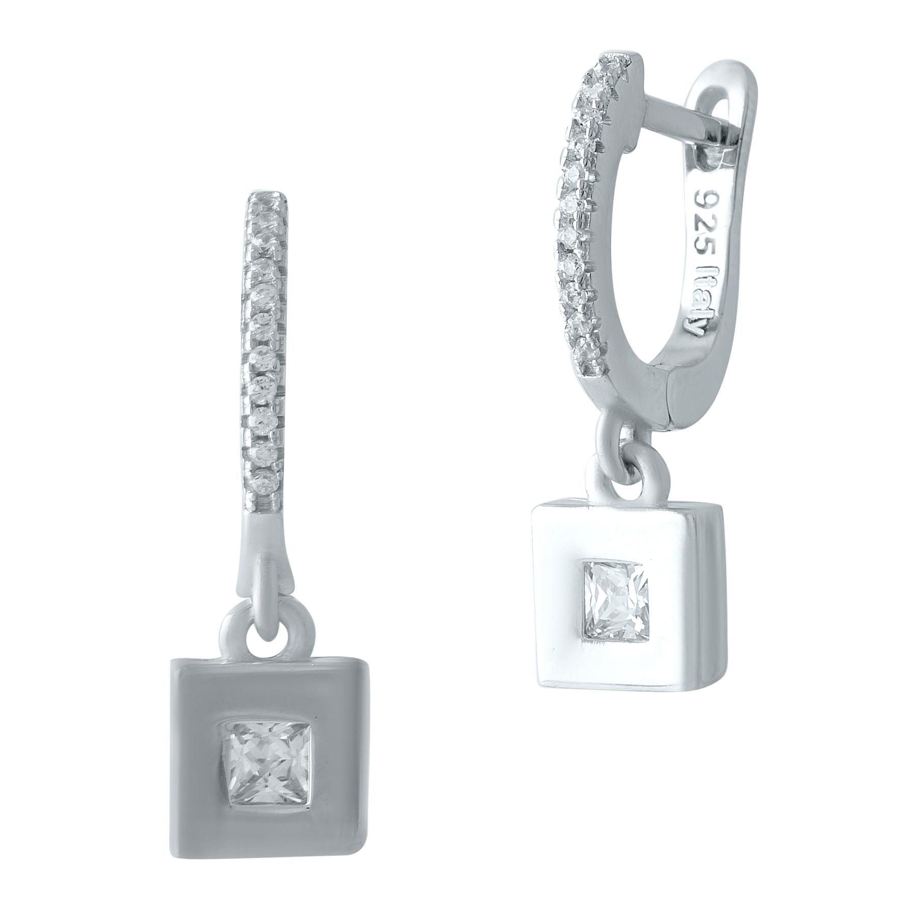 

Срібні сережки з фіанітами (1976548)