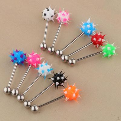 10 pièces couleurs 14 Bar haltère boucle d'oreille bijoux à tige