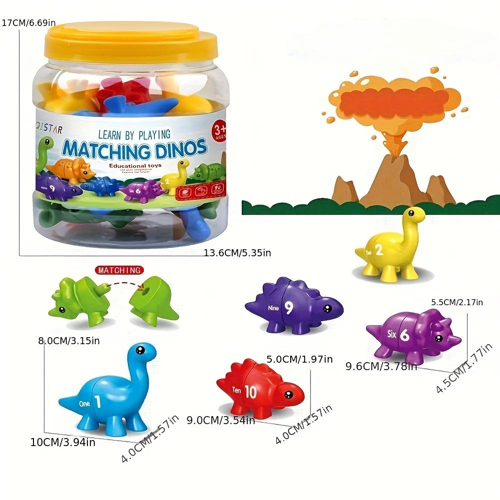 Dinosaur Alphabet Matching Game  Double Sided Toddler ABC Toys Upper and Lower Case Letters Early Education Preschool Toy Set