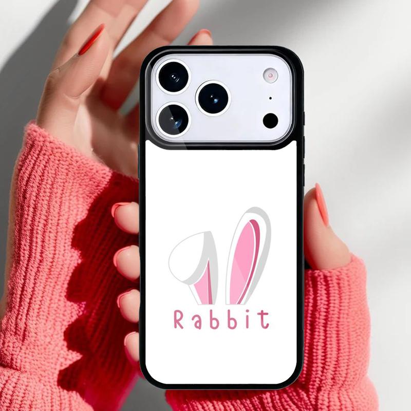 

Bunny Rabbit Ears Phone Case for iPhone 17 16 15 14 13 Pro Max Back Cover for 12 11 Pro Coque iPhone 12
