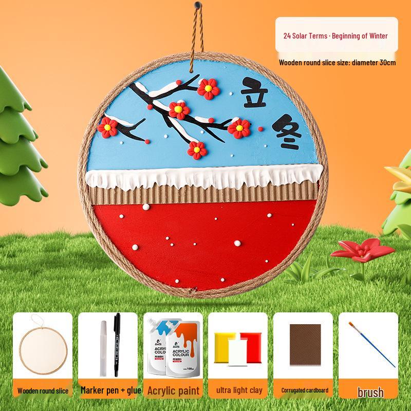 24 Solar Terms: DIY Clay Pack for Kindergarten - Vernal Equinox Stickers & Children s Handicrafts