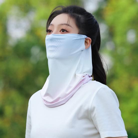 Ice Silk Sunscreen Face Sun Protection Face Guard Breathable Holes Protector Neck Clavicle