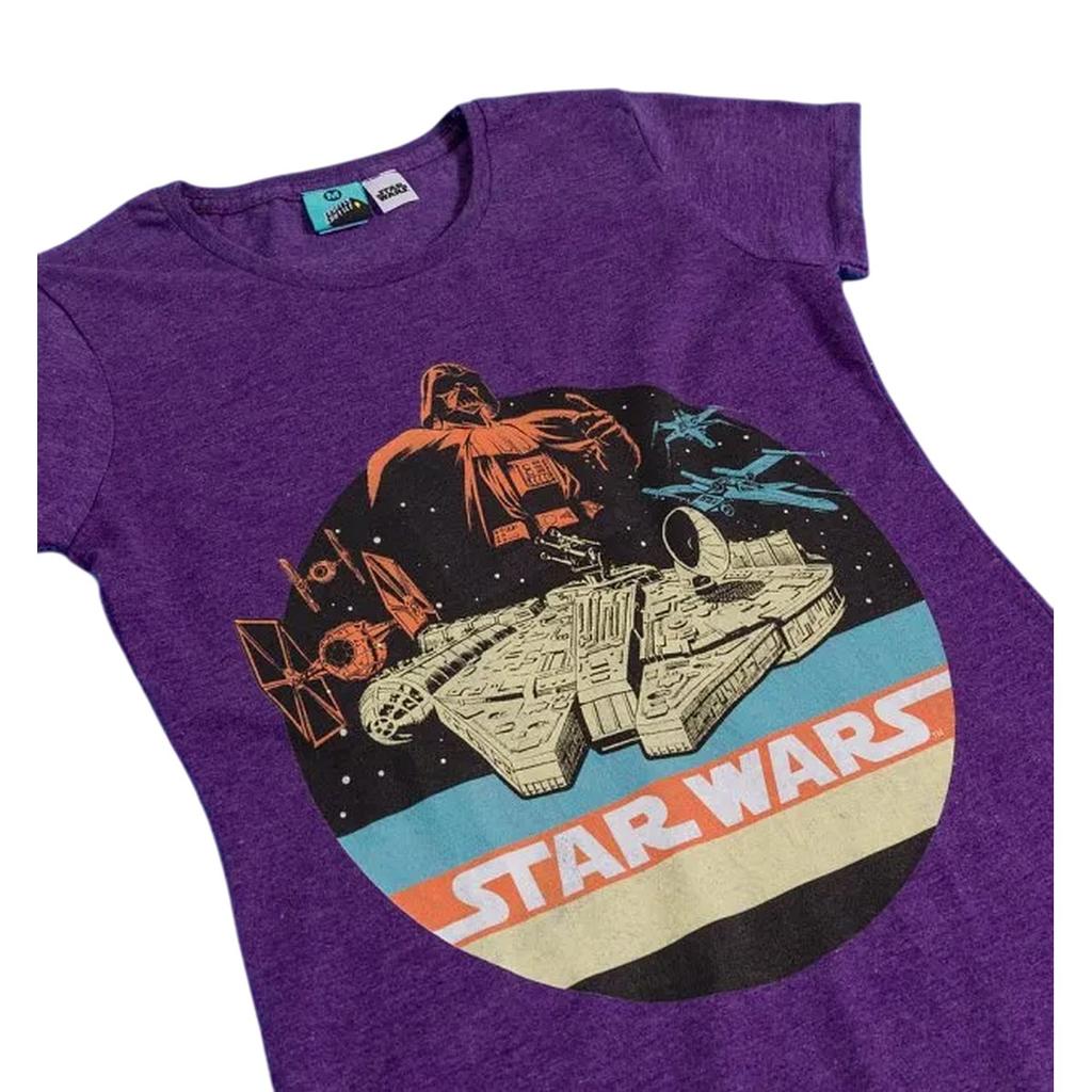Star Wars Womens/Ladies Space Scene Retro T-Shirt