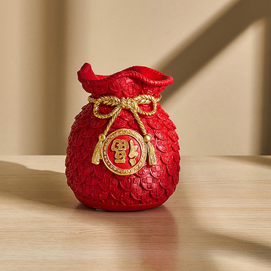 Chinese Flower Vase Planter Pot Money Bag Shape Piggy for Home Decor Gift Cabinet