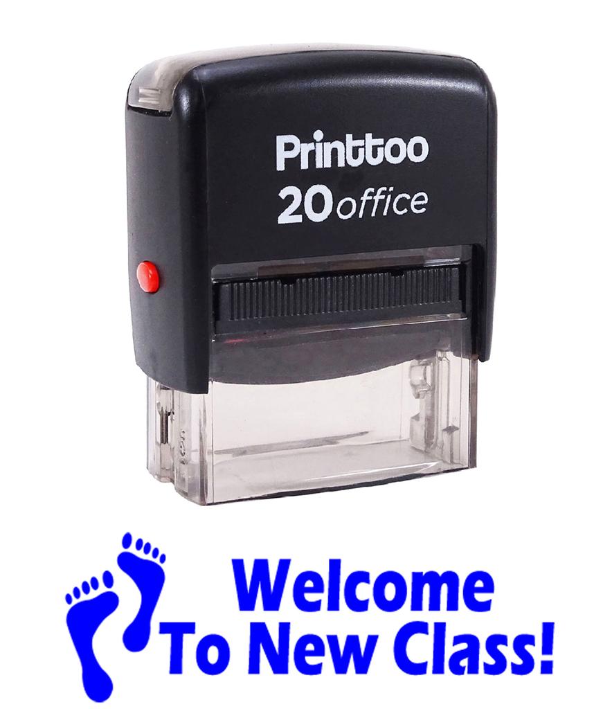 Printtoo WELCOME TO NEW CLASS Self Inking Rubber Stamp Office Stationary Custom