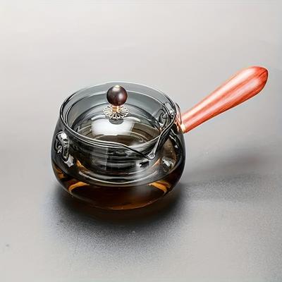 360° Elegant Glass Teapot with Side Handle 500ml - Ideal for Gongfu & Japanese Tea Ceremonies Home & Office Use - Perfect Tea Lover’s Gift for All Hol