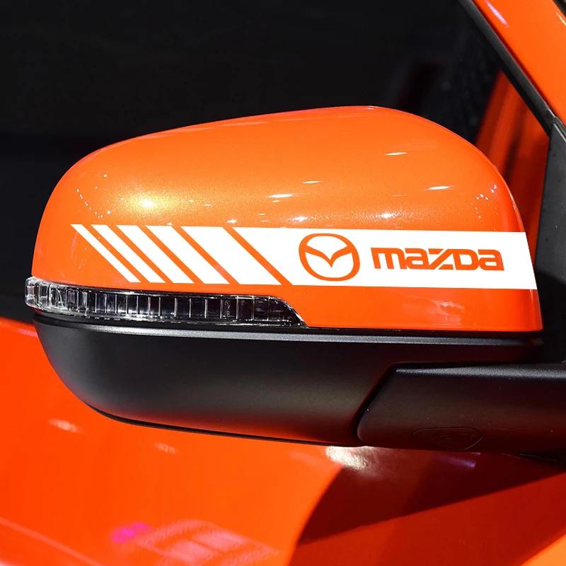 2pcs Car Badge Rearview Mirror Decoration Decals Stickers Auto Accessories for Mazda Axela Atenza Demio MS MPS 6 CX-3 CX-5 CX-8