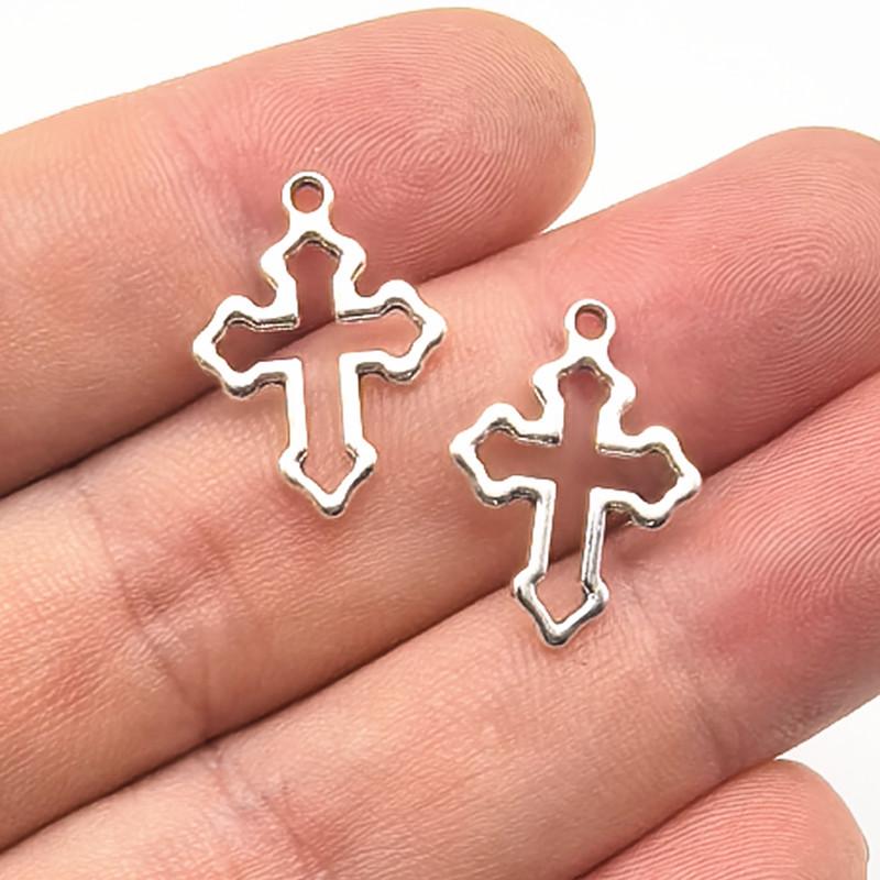 Retro Zinc Alloy Cross Pendant for DIY Jewelry