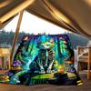 1pc Fantasy Cat Artwork Print Outdoor Blanket, Lightweight Polyester,