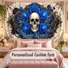 Skull Gothic (397) Theme Wall Tapestry Customized With Name Text Personalized Hanging Tapestry For Bedroom Living Room Decor