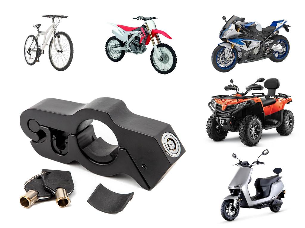 Motorcycle Brake Easy To Motorcycle Black Lock, Lock, Key, Anti-Theft, Anti-Theft, Moped, Universal, Install, Supplies,