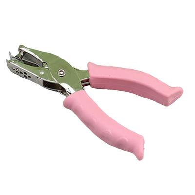 Einlochlocher 6mm Handheld Metall Papieretikett Locher mit Gummi-Griff für Schule Zuhause